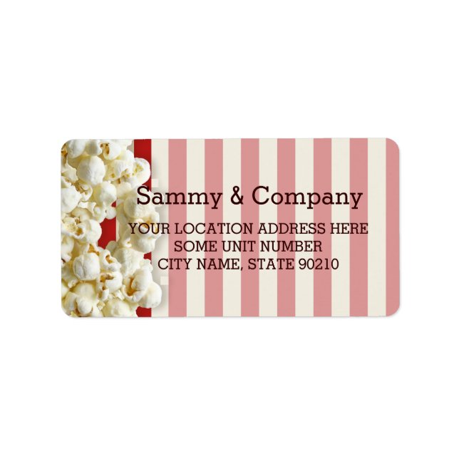 It's Your Party Personalised Popcorn Style Label (Front)