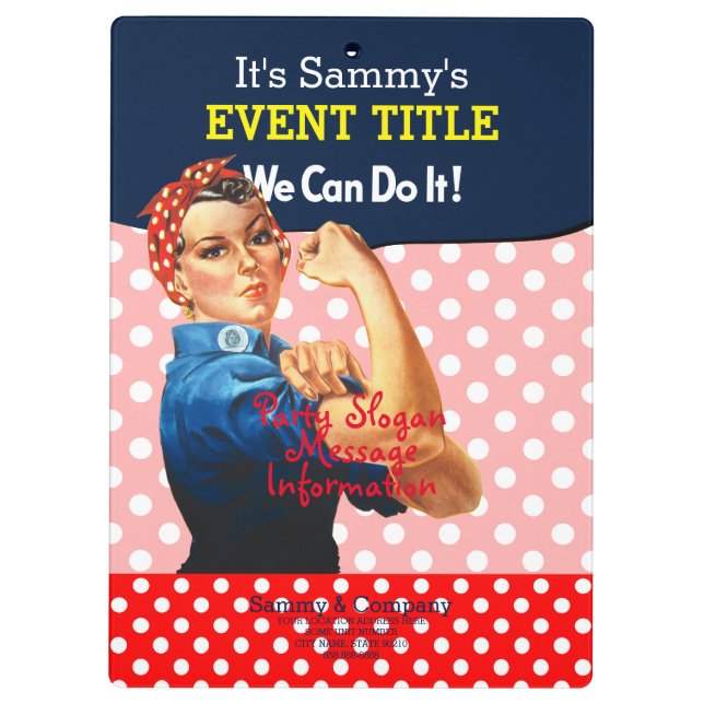 It's Your Personalised Rosie Party Supply Clipboard (Back)