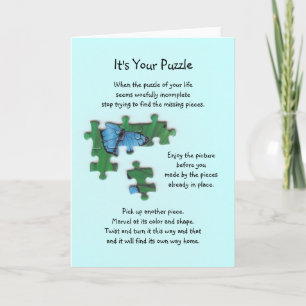It's Your Puzzle Poem on Blue Card