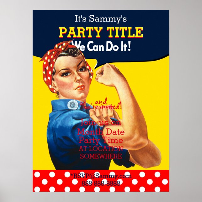 It's Your Rosie Party Poster Personalise it (Front)