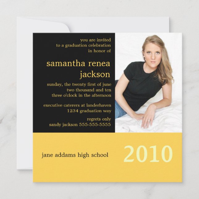 It's Your Year Graduation Invitation (Black) (Front)