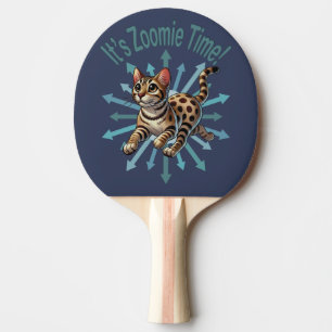 It's Zoomie Time Bengal Cat Ping Pong Paddle