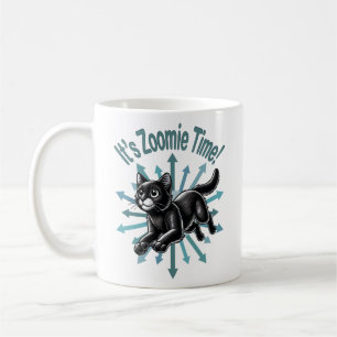 It's Zoomie Time Black Cat Coffee Mug