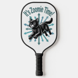 It's Zoomie Time Black Cat Pickleball Paddle