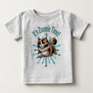 It's Zoomie Time Calico Cat Baby T-Shirt