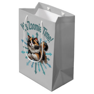 It's Zoomie Time Calico Cat Medium Gift Bag