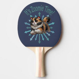 It's Zoomie Time Calico Cat Ping Pong Paddle