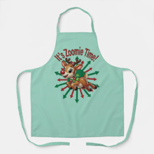 "It's Zoomie Time! Christmas Reindeer Apron