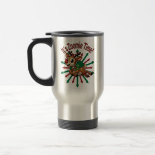 "It's Zoomie Time! Christmas Reindeer Travel Mug