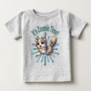 It's Zoomie Time Cute Tricolor Cat Baby T-Shirt