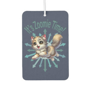 It's Zoomie Time Cute Tricolor Cat Car Air Freshener