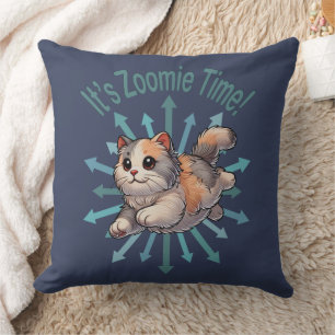 It's Zoomie Time Dilute Calico Cat Cushion