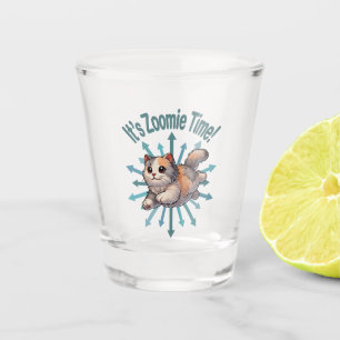 It's Zoomie Time Dilute Calico Cat Shot Glass