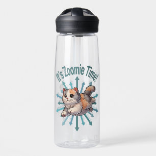 It's Zoomie Time Dilute Calico Cat Water Bottle