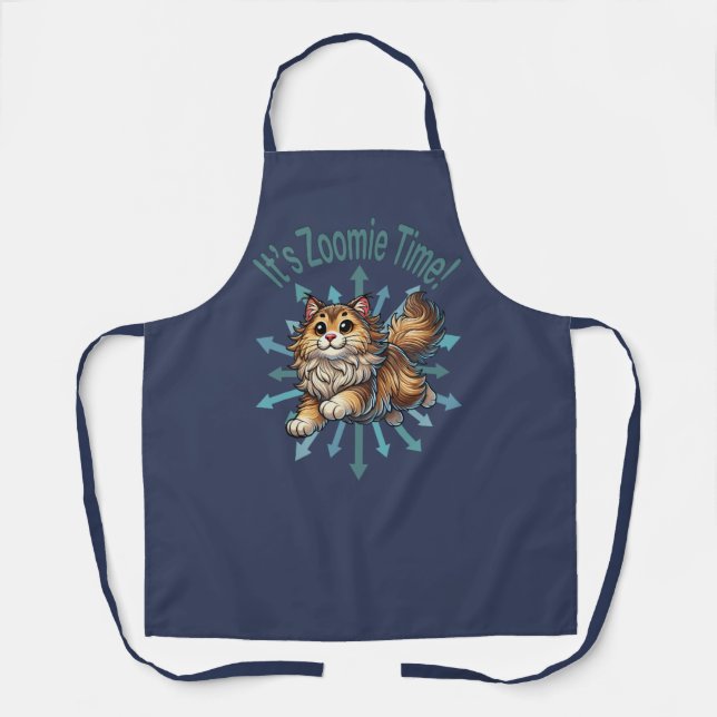 It's Zoomie Time Norwegian Forest Cat Apron (Front)