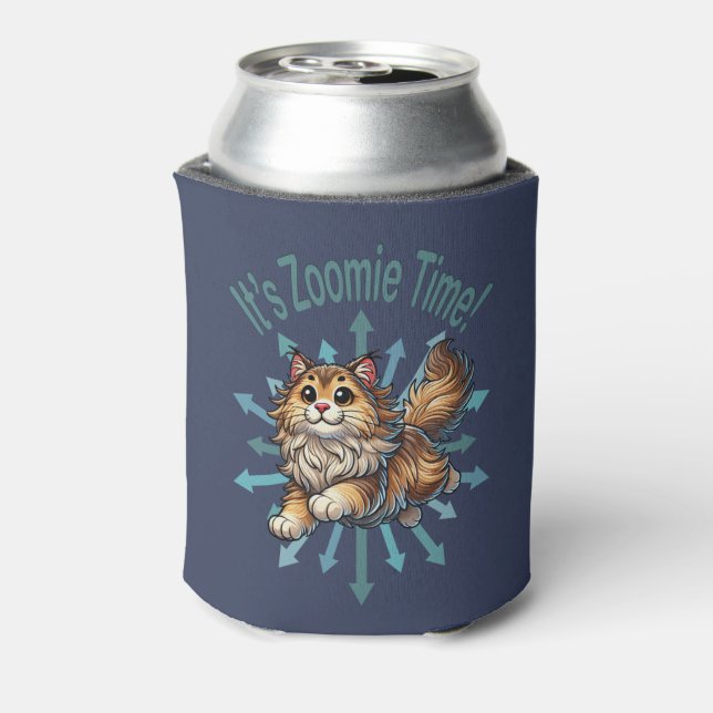 It's Zoomie Time Norwegian Forest Cat Can Cooler (Can Back)
