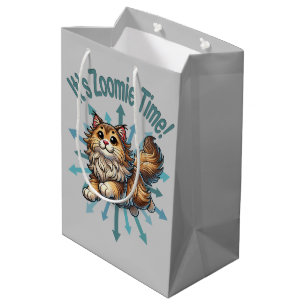 It's Zoomie Time Norwegian Forest Cat Medium Gift Bag