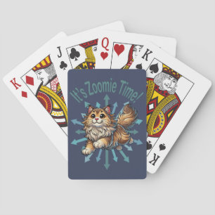 It's Zoomie Time Norwegian Forest Cat Playing Cards
