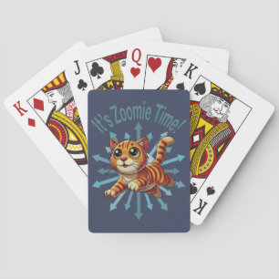 It's Zoomie Time Orange Tabby Cat Playing Cards