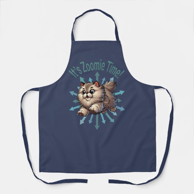 It's Zoomie Time Persian Cat Apron (Front)