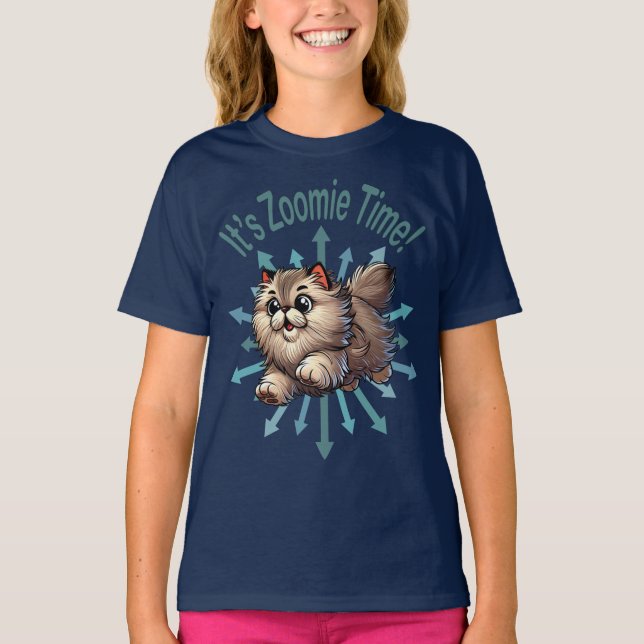 It's Zoomie Time Persian Cat T-Shirt (Front)