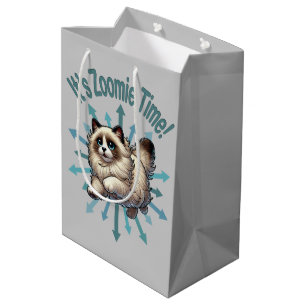 It's Zoomie Time Ragdoll Cat Medium Gift Bag
