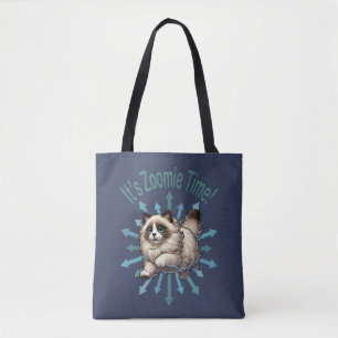 It's Zoomie Time Ragdoll Cat Tote Bag