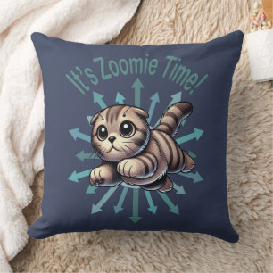 It's Zoomie Time Scottish Fold Cat Cushion