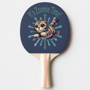 It's Zoomie Time Scottish Fold Cat Ping Pong Paddle
