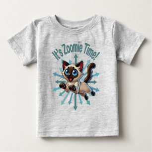 It's Zoomie Time Siamese Cat Baby T-Shirt