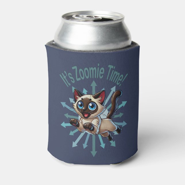 It's Zoomie Time Siamese Cat Can Cooler (Can Back)