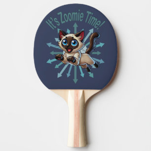 It's Zoomie Time Siamese Cat Ping Pong Paddle