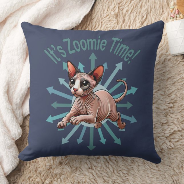 It's Zoomie Time Sphynx Cat Cushion (Blanket)