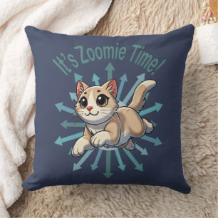 It's Zoomie Time Tan Bicolor Cat Cushion