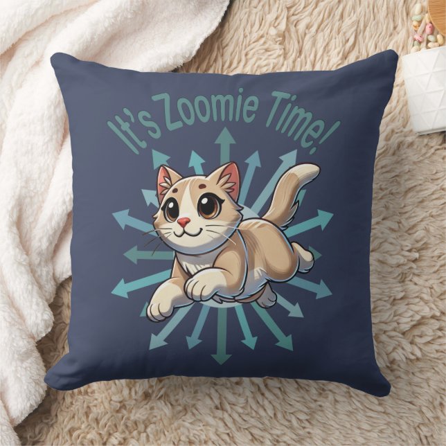 It's Zoomie Time Tan Bicolor Cat Cushion (Blanket)