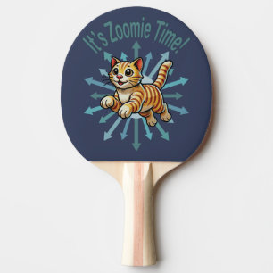 It's Zoomie Time Tiger Cat Ping Pong Paddle