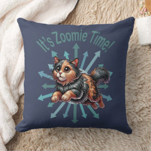 It's Zoomie Time Tortoise Shell Cat Cushion
