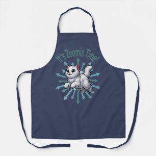 It's Zoomie Time White Cat Apron