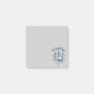 It's Zoomie Time White Cat Post-it Notes