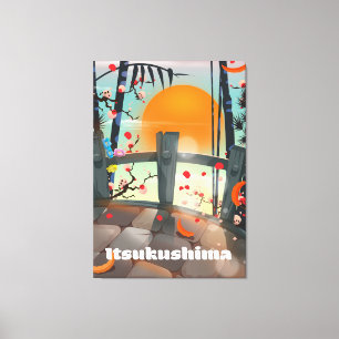 Itsukushima Japan travel poster Canvas Print
