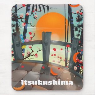 Itsukushima Japan travel poster Mouse Mat
