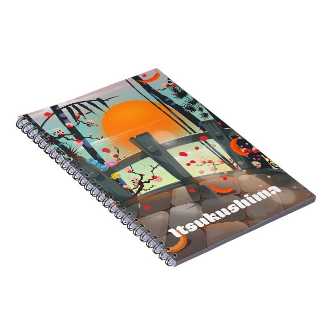 Itsukushima Japan travel poster Notebook (Right Side)