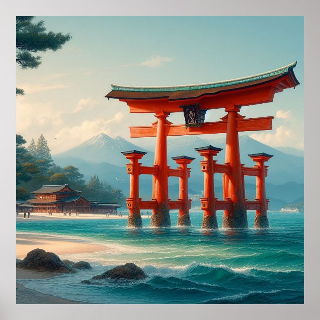 Itsukushima Torii, Itsukushima shrine, Miyajima Poster (Front)