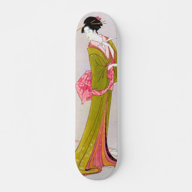 Itsutomi by Eishi Hosoda japanese woodblock geisha Skateboard (Front)