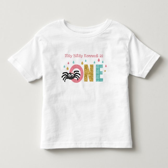 Itsy Bitsy Spider First Birthday Custom T-shirt (Front)
