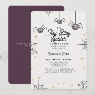 Itsy Bitsy Spider Girl Halloween Baby Shower  Invitation