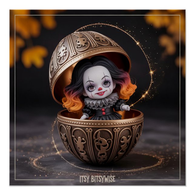 Itsy Bitsywise Enchanting Gothic Spooky Cute Clown Poster (Front)