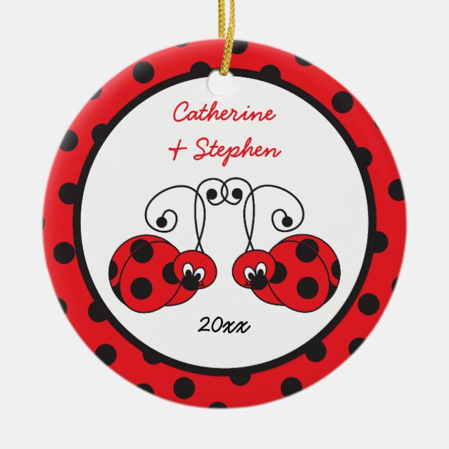 Itty Bitty Ladybug Couple Ornament (Front)
