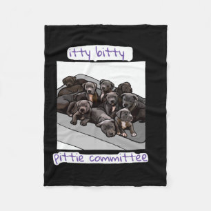 Itty Bitty Pittie Committee  Fleece Blanket