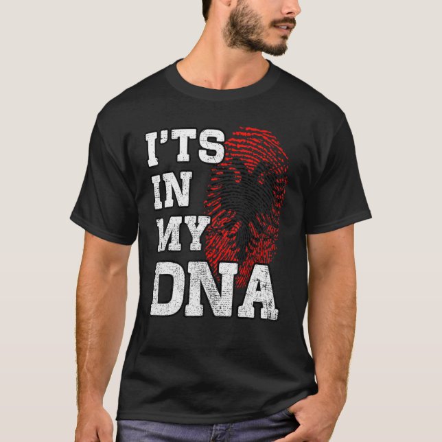 Itu2019s In My DNA Albanian Fingerprint Proud Alba T-Shirt (Front)